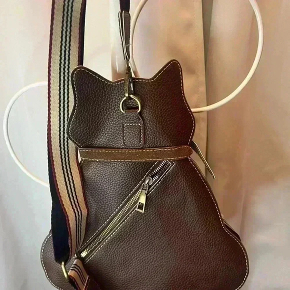 Cat Handbag with Fabric Crossbody Strap - Picture 7 of 7